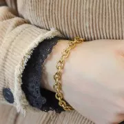 Cadena eslabón Forçat 7.4 mm de Acero inoxydable Dorado 316L x50cm