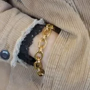 Cadena eslabón Forçat alternada 13.8 mm de Acero inoxydable Dorado 316L x50cm