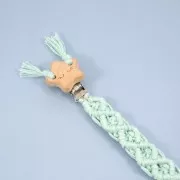 Clip para chupete de madera 45x36 mm de madera - Coeur - Natural x1