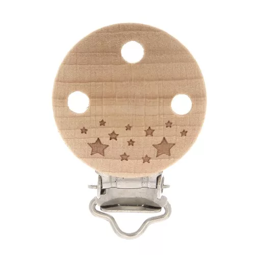 Clip para chupete de madera 43x30 mm de madera - Rond - Natural x1