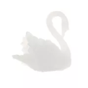 Cisne de plástico 13 mm para accesorios y joyas resina de inclusión - Blanco x1