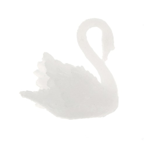 Cisne de plástico 13 mm para accesorios y joyas resina de inclusión - Blanco x1