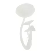 Seta de plástico 15 mm para accesorios y joyas resina de inclusión - Blanco x1