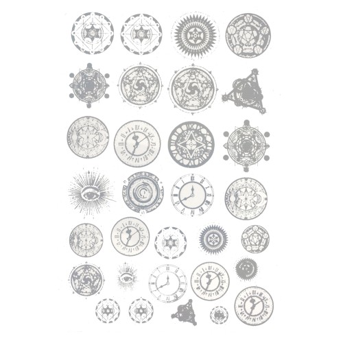 Hojas de pegatinas impresas con motivos luminiscentes para joyas de resina x2