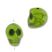 Cuenta Calavera de Howlite tintado 13 mm  Oliva x1|raw }}