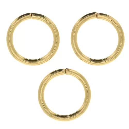 Anillas abiertas 9x1.2 mm Dorado con oro fino x25
