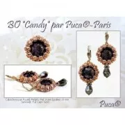 Cabuchón redondo de vidrio por Puca® 25 mm Metallic Mat Green Spotted x1