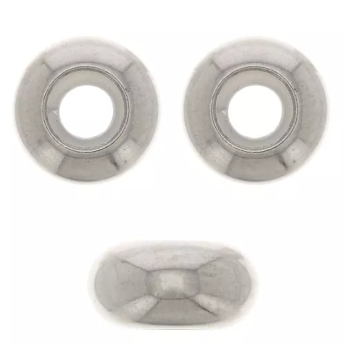 Cuenta pasante 9 mm con un agujero de 3.8 mm - Acero inoxidable x1