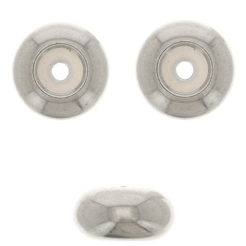 Cuenta pasante 7 mm con un agujero de 2 mm - Acero inoxidable x1