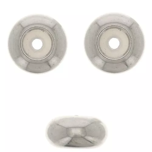 Cuenta pasante 7 mm con un agujero de 2 mm - Acero inoxidable x1