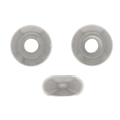 Cuenta pasante 6 mm con un agujero de 2.5 mm - Acero inoxidable x1