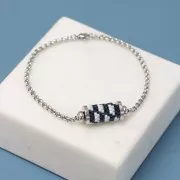 Cuenta pasante 6 mm con un agujero de 2.5 mm - Acero inoxidable x1