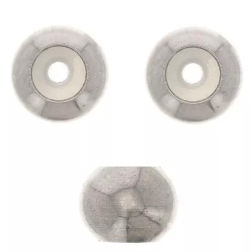 Cuenta pasante 6 mm con un agujero de 2 mm - Acero inoxidable x1