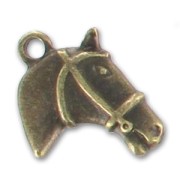 Dije caballo 17 mm bronce x1