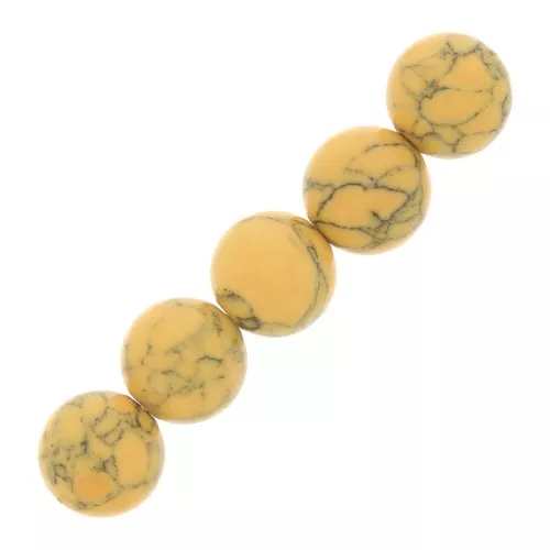Cuentas redondas 4 mm de imitación Howlite tintadas- Vainilla x30