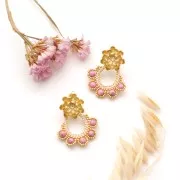 Cuentas redondas 4 mm de imitación Howlite tintadas- Vainilla x30