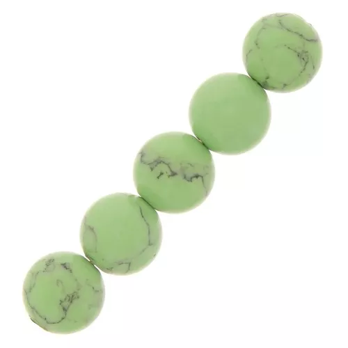 Cuentas redondas 6 mm de imitación Howlite tintadas - Verde pastel x20