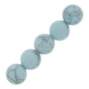 Cuentas redondas 10 mm de imitación Howlite tintadas- Azul claro x10|raw }}