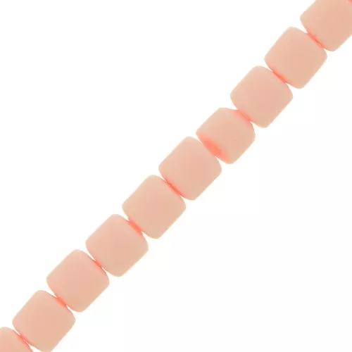 Arandelas tubos Heishi de arcilla polimérica 6x6.2 mm - Rosa claro x39 cm