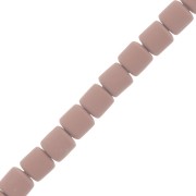 Cuentas tubulares estilo Heishi de pasta polimérica, 6 x 6,2 mm - Rosa antiguo, 39 cm
