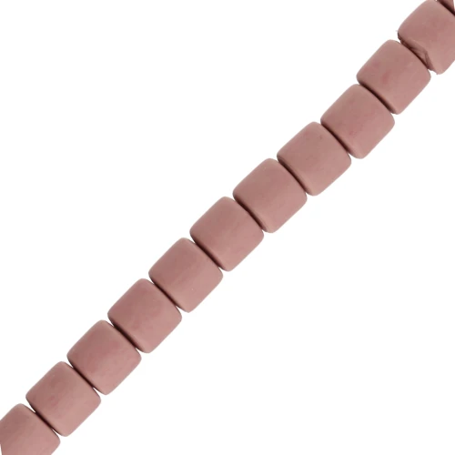 Cuentas tubulares estilo Heishi de pasta polimérica, 6 x 6,2 mm - Rosa antiguo x39 cm