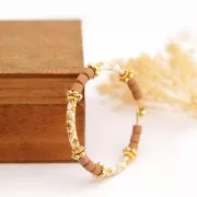 Cuentas tubulares estilo Heishi de pasta polimérica, 6 x 6,2 mm - Rosa antiguo x39 cm