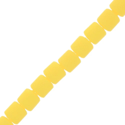 Abalorios tubulares de arcilla polimérica estilo Heishi 6x6,5 mm - Amarillo x40 cm