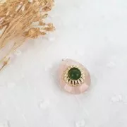 Elemento forma redonda detalles a pegar 9.5 mm para cabuchón 4 mm Gold filled x1