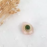 Elemento forma redonda detalles a pegar 9.5 mm para cabuchón 4 mm Gold filled x1