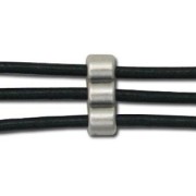 Cuenta pasante para cordón 3 mm Chapado Plateado envejecido x1