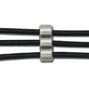 Cuenta pasante para cordón 3 mm Chapado Plateado envejecido x1