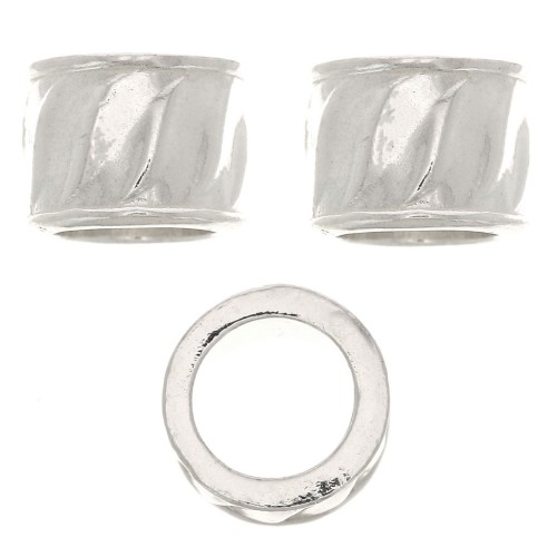 Cuenta tubo 5x7 mm grande agujero - de Plata 925 x1