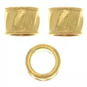 Cuenta tubo 5x7 mm grande agujero - de Plata 925 Dorado con oro fino x1
