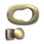 Cierre gancho ovalado cordón plano 10 mm bronce x1|raw }}