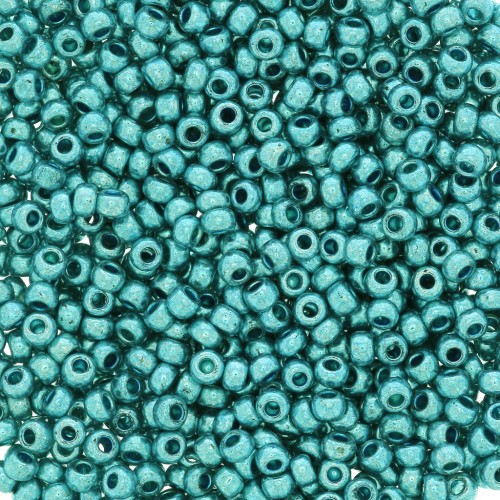 Cuentas de Rocalla Preciosa 11/0, 2 mm - Terra Metálico - Turquesa, 20 g
