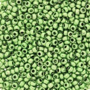 Cuentas de Rocalla Preciosa 11/0 de 2 mm - Terra Metálico - Verde claro x 20 g