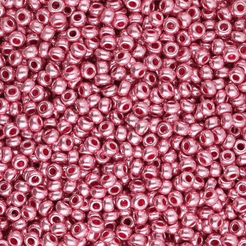 Cuentas de Rocalla Preciosa 11/0 2 mm - Terra Metálico - Rosa x20g