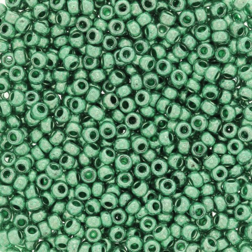 Cuentas de Rocalla Preciosa 11/0 2 mm - Terra Metálica - Verde x20 g