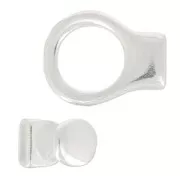 Cierre gancho cordón plano 10 mm plateado x1