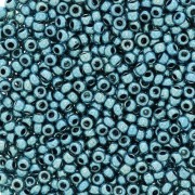 Cuentas de Rocalla Preciosa 11/0, 2 mm, Terra Metálico - Azul grisáceo, 20 g