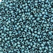 Cuentas de Rocalla Preciosa 11/0, 2 mm, Terra Metálico - Azul grisáceo, 20 g