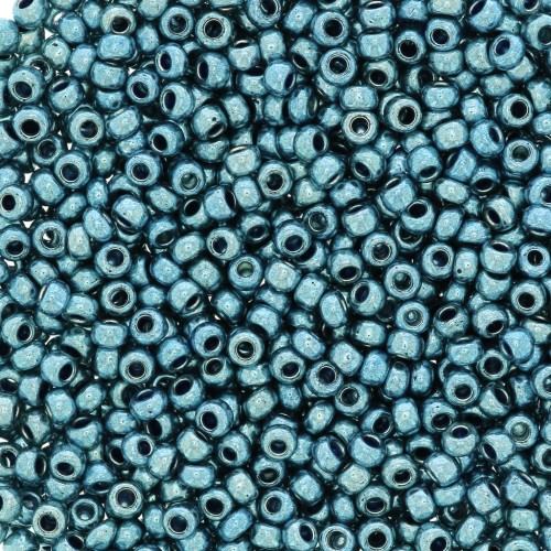 Cuentas de Rocalla Preciosa 11/0, 2 mm, Terra Metálico - Azul grisáceo, 20 g