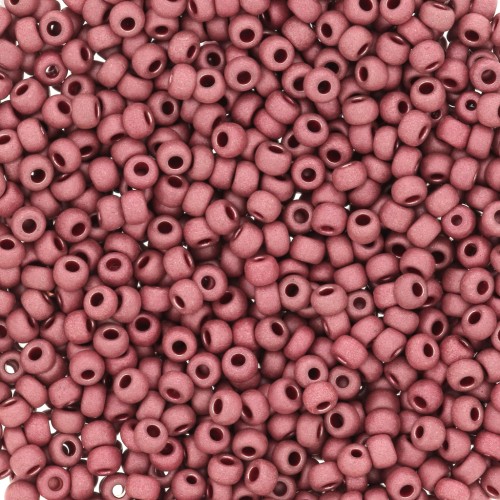 Cuentas de Rocalla Preciosa 11/0 2 mm - Terra Metálico Mate - Rosa x20 g