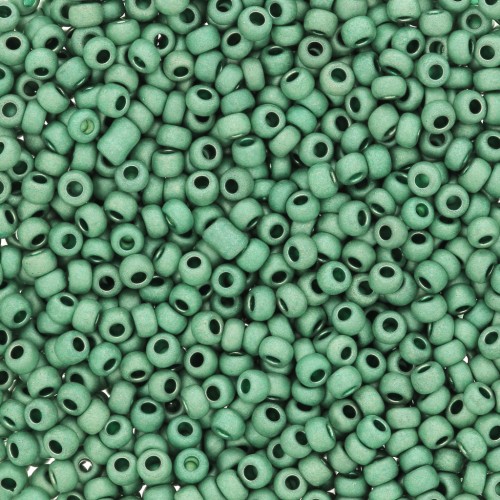 Cuentas de Rocalla Preciosa 11/0 de 2 mm - Terra Metálico Mate - Verde x20 g