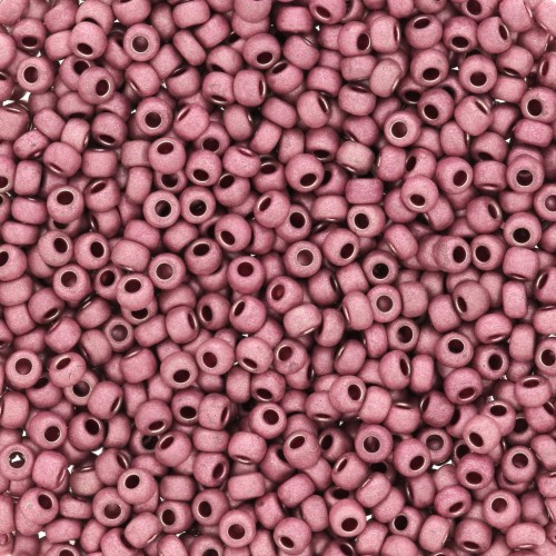 Cuentas de Rocalla Preciosa 11/0 2 mm - Terra Metálico Mate - Rosa empolvado x20 g
