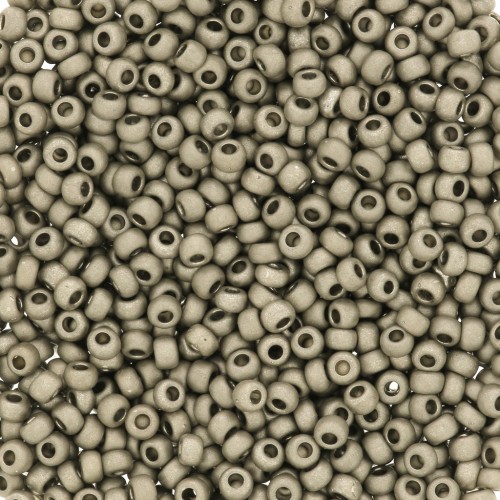 Cuentas de Rocalla Preciosa 11/0 2 mm - Terra Metálico Mate - Gris oscuro x 20 g