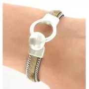 Cordón plano cuero 10 mm Leopardo x30cm