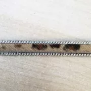 Cordón plano cuero 10 mm Leopardo x30cm