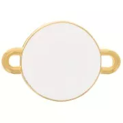 Entrepieza redondo resina epoxi 2 anilllas 12 mm Dorado con oro fino - Blanc x1