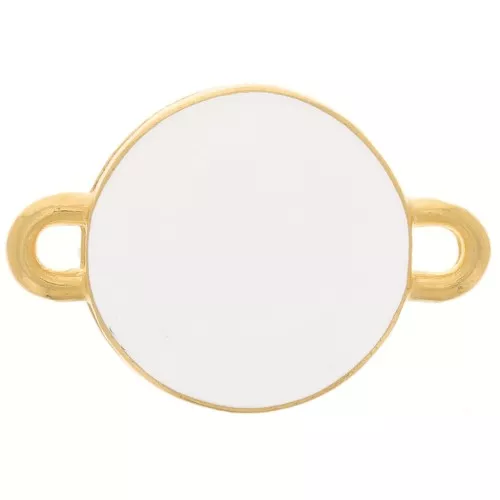 Entrepieza redondo resina epoxi 2 anilllas 12 mm Dorado con oro fino - Blanc x1
